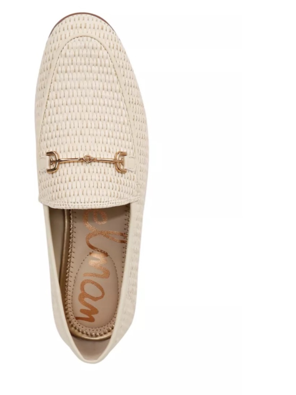 Sam Edelman Loraine Linen Raffia Horsebit Loafers Cream Size 9